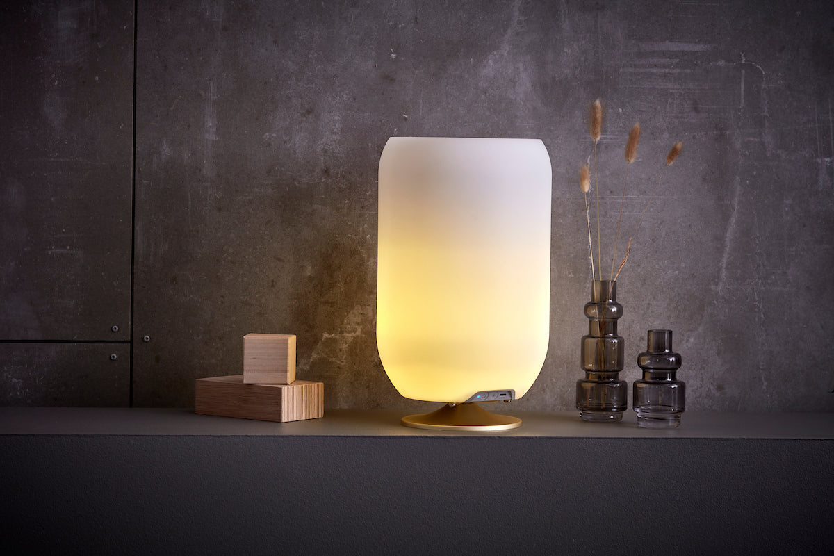 Kooduu | Atmos Brushed Silver | Design Speaker Lamp by Jacob Jensen Design  –